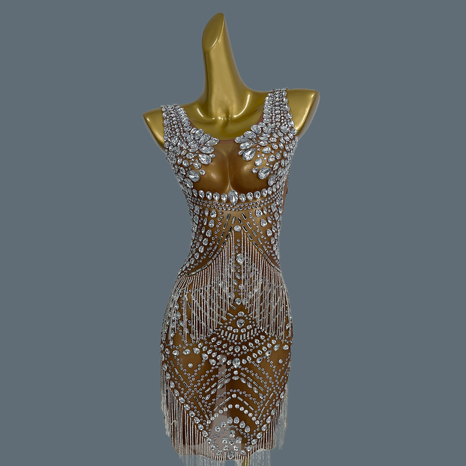 Sparkly Rhinestone Club Party Dress - 여성을위한 섹시한 이브닝 드레스 공식 반짝