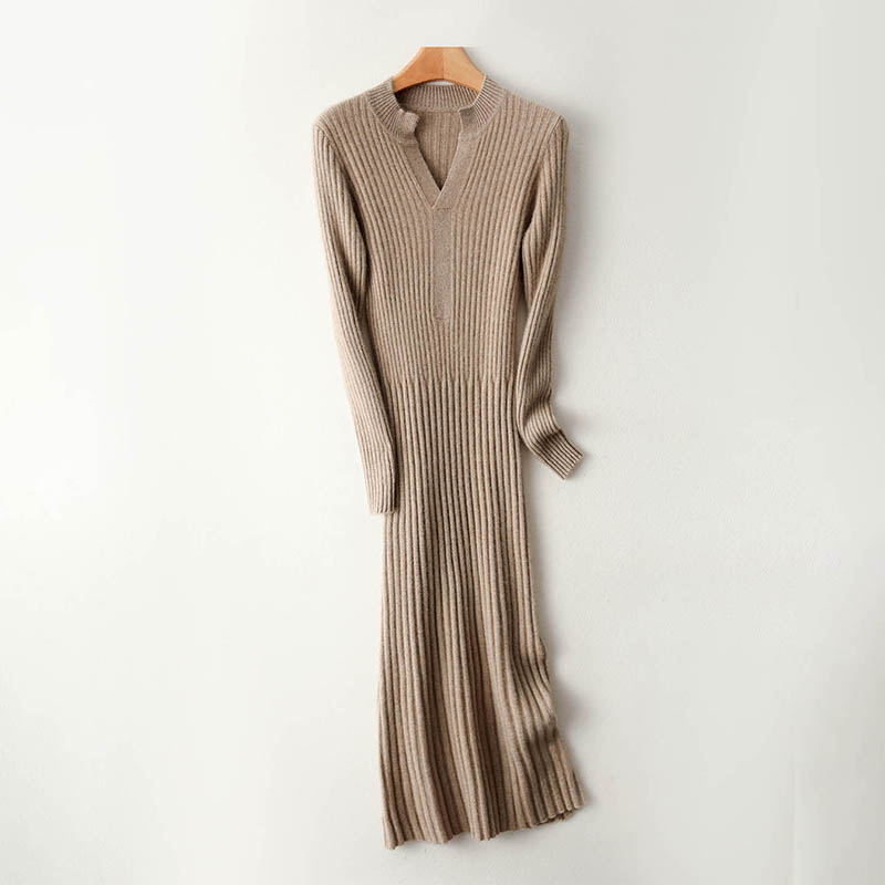 Bodycon Long Sleeve Ribbed Dress - 스마트 미니멀리스트 리브드 2025 여성용 롱